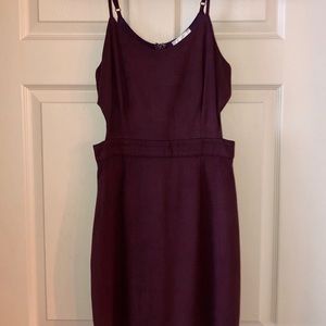 Maroon suede dress with side cut-outs size medium
